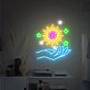Hand mit Sonne Mond und Sternen LED-Neonschild Wohnzimmer Schlafzimmer