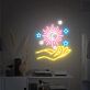 Hand mit Sonne Mond und Sternen LED-Neonschild Wohnzimmer Schlafzimmer