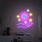 Hand mit Sonne Mond und Sternen LED-Neonschild Wohnzimmer Schlafzimmer