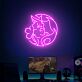 Anime Fuchs Kopf mit Blume LED-Neonschild für Gaming Zimmer