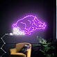 Auffälliges LED Neonschild mit wildem Eber Motiv und Schriftzug als kraftvolle Wanddekoration für Männerzimmer Hobbyraum Wohnzimmer oder sportlich inspirierte Räume