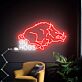 Auffälliges LED Neonschild mit wildem Eber Motiv und Schriftzug als kraftvolle Wanddekoration für Männerzimmer Hobbyraum Wohnzimmer oder sportlich inspirierte Räume