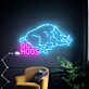 Auffälliges LED Neonschild mit wildem Eber Motiv und Schriftzug als kraftvolle Wanddekoration für Männerzimmer Hobbyraum Wohnzimmer oder sportlich inspirierte Räume
