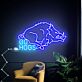 Auffälliges LED Neonschild mit wildem Eber Motiv und Schriftzug als kraftvolle Wanddekoration für Männerzimmer Hobbyraum Wohnzimmer oder sportlich inspirierte Räume