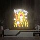 Sensemann mit Sichel und Mondsymbol LED-Neonschild für Bar Gaming