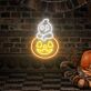Geist auf Kürbislaterne LED-Neonschild für Halloween Wohnzimmer