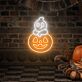 Geist auf Kürbislaterne LED-Neonschild für Halloween Wohnzimmer