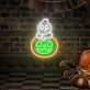 Geist auf Kürbislaterne LED-Neonschild für Halloween Wohnzimmer