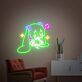 Anime Mädchen mit Kopfhörern und Musiknoten LED-Neonschild für Schlafzimmer oder Gaming Zimmer