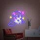 Anime Mädchen mit Kopfhörern und Musiknoten LED-Neonschild für Schlafzimmer oder Gaming Zimmer