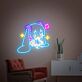 Anime Mädchen mit Kopfhörern und Musiknoten LED-Neonschild für Schlafzimmer oder Gaming Zimmer