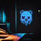 Schmelzender Bär mit X-Augen LED-Neonschild mit UV-Druck