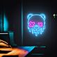 Schmelzender Bär mit X-Augen LED-Neonschild mit UV-Druck