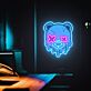 Schmelzender Bär mit X-Augen LED-Neonschild mit UV-Druck
