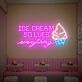 ICE CREAM SOLVES everything LED-Neonschild für Eisdiele oder Café