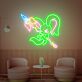 Kampfkaninchen mit Speer LED-Neonschild Gamingzimmer Jugendzimmer
