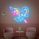 Kampfkaninchen mit Speer LED-Neonschild Gamingzimmer Jugendzimmer