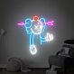Comicfigur mit Apfel und Pfeil LED-Neonschild Wohnzimmer Gamingzimmer