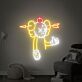 Comicfigur mit Apfel und Pfeil LED-Neonschild Wohnzimmer Gamingzimmer