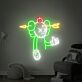 Comicfigur mit Apfel und Pfeil LED-Neonschild Wohnzimmer Gamingzimmer