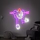 Comicfigur mit Apfel und Pfeil LED-Neonschild Wohnzimmer Gamingzimmer