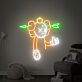 Comicfigur mit Apfel und Pfeil LED-Neonschild Wohnzimmer Gamingzimmer