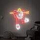 Comicfigur mit Apfel und Pfeil LED-Neonschild Wohnzimmer Gamingzimmer