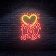 tanzende Figuren mit Herz LED-Neonschild Wohnzimmer Bar