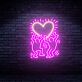 tanzende Figuren mit Herz LED-Neonschild Wohnzimmer Bar
