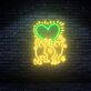 tanzende Figuren mit Herz LED-Neonschild Wohnzimmer Bar