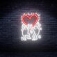 tanzende Figuren mit Herz LED-Neonschild Wohnzimmer Bar