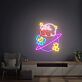Videospielfigur mit Planet und Sternen LED-Neonschild Wohnzimmer Gamingzimmer