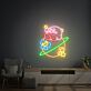 Videospielfigur mit Planet und Sternen LED-Neonschild Wohnzimmer Gamingzimmer