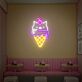 Eiswaffel mit Katzenkopf und Kirsche LED-Neonschild für Café Eisdiele