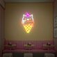 Eiswaffel mit Katzenkopf und Kirsche LED-Neonschild für Café Eisdiele