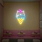 Eiswaffel mit Katzenkopf und Kirsche LED-Neonschild für Café Eisdiele