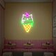 Eiswaffel mit Katzenkopf und Kirsche LED-Neonschild für Café Eisdiele