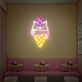 Eiswaffel mit Katzenkopf und Kirsche LED-Neonschild für Café Eisdiele