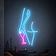 Frauenfigur mit Sektglas LED-Neonschild für Bar Club
