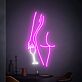 Frauenfigur mit Sektglas LED-Neonschild für Bar Club