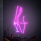 Frauenfigur mit Sektglas LED-Neonschild für Bar Club