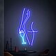 Frauenfigur mit Sektglas LED-Neonschild für Bar Club
