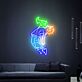 schwebende Person mit Katze LED-Neonschild Wohnzimmer Studio