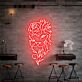 Löwe mit Rose LED-Neonschild für Bar und Wohnzimmer