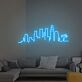 Stadt Skyline mit Palmen LED-Neonschild für Wohnzimmer Büro