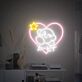 Herz mit Stern und Spielfigur LED Neonschild für Gaming und Wohnzimmer