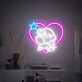 Herz mit Stern und Spielfigur LED Neonschild für Gaming und Wohnzimmer