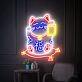Glücksbringende Winkekatze LED-Neonschild Wohnzimmer Restaurant