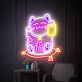 Glücksbringende Winkekatze LED-Neonschild Wohnzimmer Restaurant