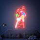 Hand mit bunten Steinen LED-Neonschild Wohnzimmer Gamingzimmer